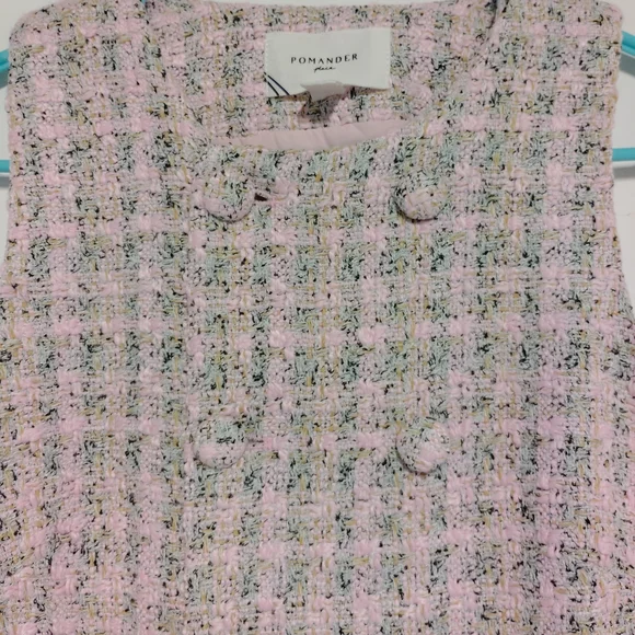 Pomander Place Bianca Tweed Dress Peoni Pink Size XS - Picture 4 of 8
